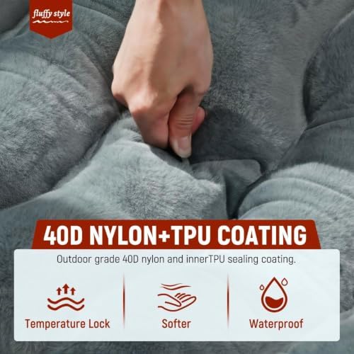 FUN PAC Camping Sleeping Pad, 9.2R-Value Ultralight Camping Mat with Pillow Built-in Foot Pump Inflatable Sleeping Pads Compact for Camping Backpacking Hiking Traveling-Lined Version Grey - Image 4