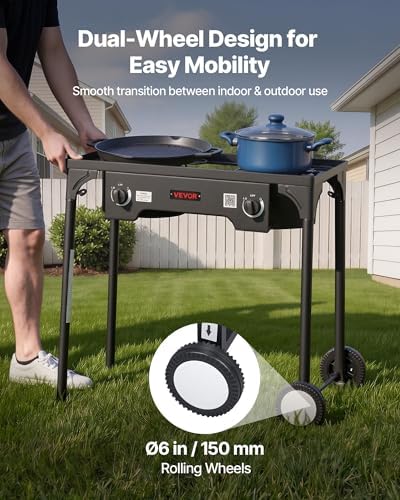 VEVOR 2 Burner Outdoor Propane Gas Stove, Propane LPG Gas Camping Stove, - Image 3