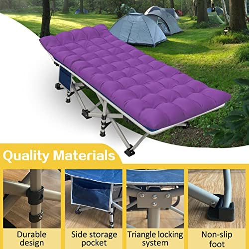 Cot, Camping Cot with Comfortable Thick Pad, Cots for Sleeping - Image 3