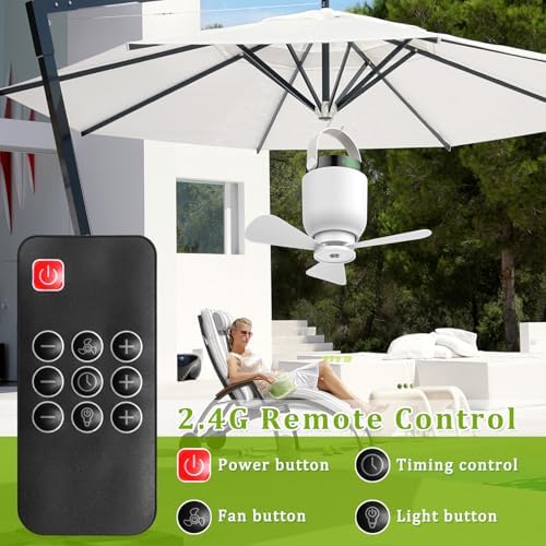 2 in 1 Camping Fan with Lantern, Tent Ceiling Fans with Lights and Remote - Image 5