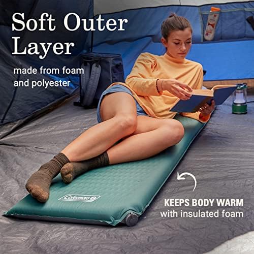 Coleman Silver Springs Self-Inflating Sleeping Pad, Comfortable Camp Pad with Insulating Foam & Durable PVC Coating, Lightweight Sleeping Mat Inflates in Minutes - Image 2