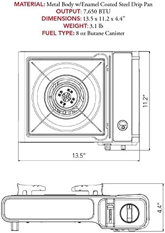 Gas One Portable Butane Camping Stove with Case: Automatic Ignition, Precise Heat Control - Camping & Tailgating and Outdoor Cooking - Image 2