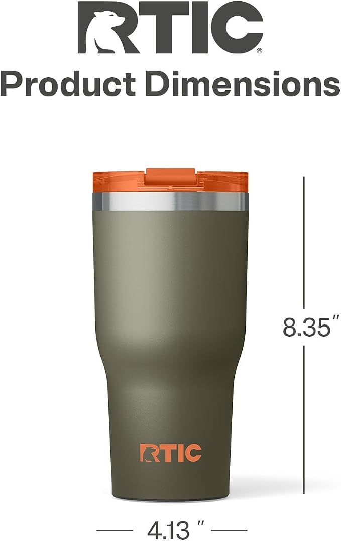 RTIC 30oz Essential Tumbler with Lid, Ceramic Lined, Insulated, Stainless Steel, Metal, Double Wall Vacuum-Insulation, Travel Cup for Iced Coffee, Tea, Hot and Cold Drink, Trailblazer - Image 5