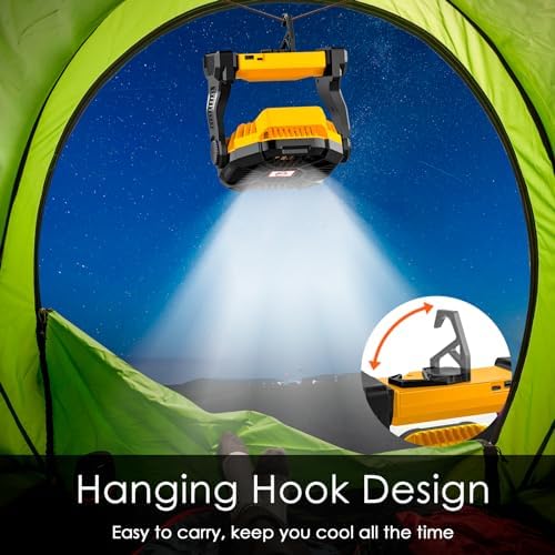 Sendowtek Portable Camping Battery Fan with LED Light 10400mAh - Image 7