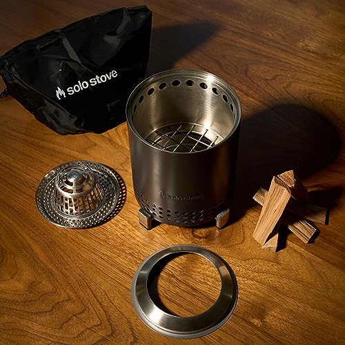 Solo Stove Mesa, 5.1 Inch Tabletop Fire Pit with Stand - Smokeless, Stainless Steel Fire Pit for Camping, Outdoor & Patio- Wood Burning or Pellet Fueled Portable Bonfire, 1.4lbs, Ash - Image 2