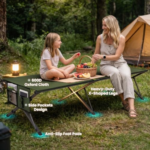 Heavy Duty Camping Cot for Adults, 31.5'' Wide Folding Cot, Support 400LBS - Image 5
