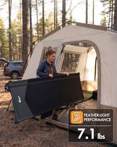 Portal 20-Second Setup Camping Cot, Ultra-Light 7.1 lbs Integrated Travel Foldable Camp Bed with Zipper Tensioning,Tent Friendly Sleeping Cot with Side Pocket, Supports 225 lbs - Image 5