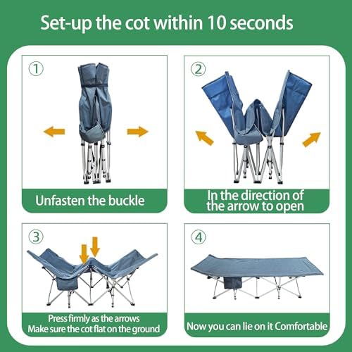 2 Pack Oversize 32" Width Cot, Camping Cot with Comfortable Mattress - Image 6