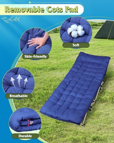 WLIVE 1200D Oxford Camping Cots with Washable Mattress for Adults - Image 4