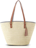Pahajim Straw Beach Bags Tote Tassels Bag Hobo Summer Handwoven Shoulder Bags by Pahajim