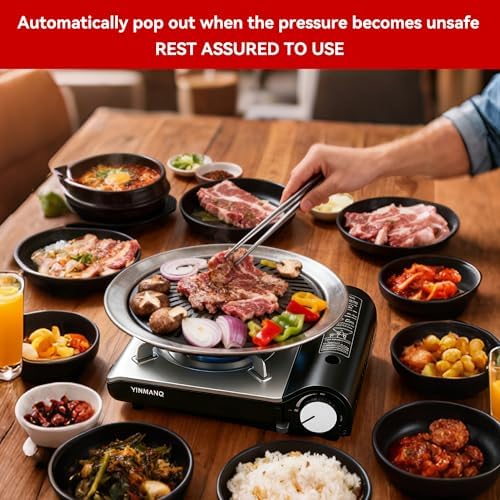 Detachable Grill Pan & Butane Stove Combo with Safety Auto-Eject | Portable Suitcase Design for Camping, Tailgating, Picnics, Indoor/Outdoor Cooking & Hot Pot - Image 3
