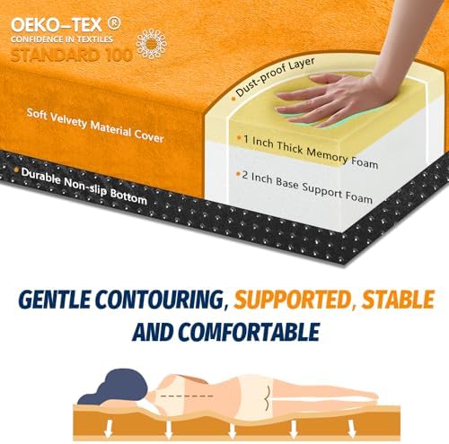 CYMULA Memory Foam Camping Mattress Pad, Sleeping Mat, Portable Roll Up Mattress for Adults, Camping Bed Pads for Sleepover, Car Bed with Travel Bag - Image 2