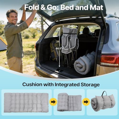 Slendor XXL Camping Cot with Mattress, Pillow & Carry Bag, 32" Extra Wide - Image 6