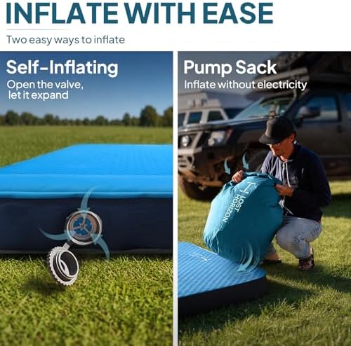 Lost Horizon Self-Inflating Foam Camping Mattress, Queen, 3" Thick - Image 6
