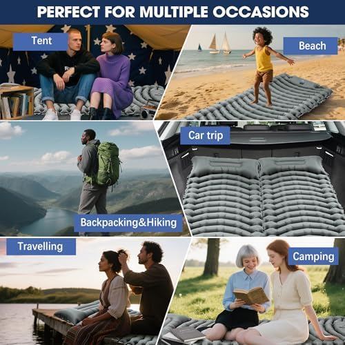 Ultralight Camping Sleeping Pad with Pillow & Built-in Foot Pump - Image 7