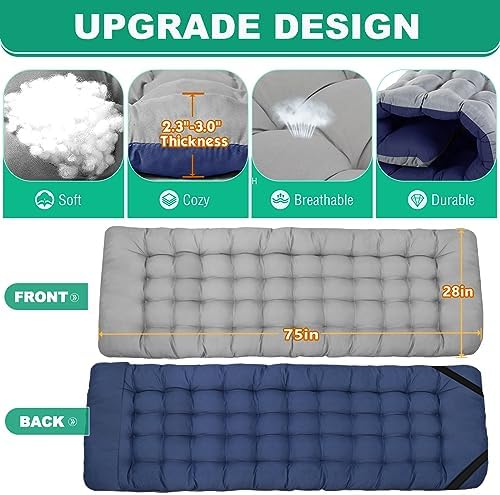 LILYPELLE Oversized XXL Folding Camping Cot, 78" L x 32" W x 18" H Heavy Duty Sleeping Cots with Carry Bag, Double Layer Oxford Portable Travel Camp Cots for Home, Office Nap and Outdoor Beach - Image 5