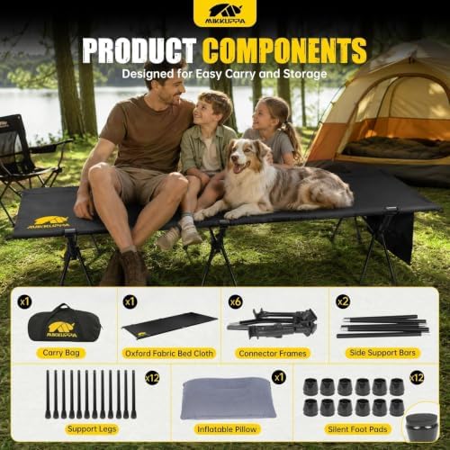 MIKKUPPA Backpacking Camping Cot for Adults, Heavy-Duty Portable Cot Bed - Image 3