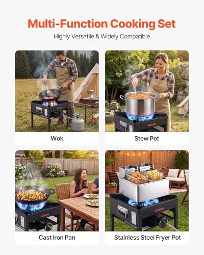 VEVOR 1 Burner Outdoor Propane Gas Stove, Propane LPG Gas Camping Stove, - Image 6