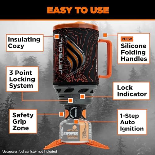 Jetboil Flash Java Portable Fast Boil Stove and Coffee Press for Camping and Backpacking, 1-Step Auto Ignition, Propane/Isobutane Burner - Image 5