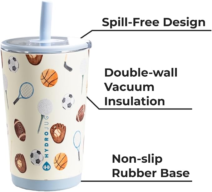 HydroJug Everyday Tumbler 14 oz – Ceramic-Lined Insulated Tumbler with Straw and Soft-Touch Lid, Cup Holder Friendly, Double-Wall Vacuum Insulation, Reusable Travel Cup – Sports - Image 5