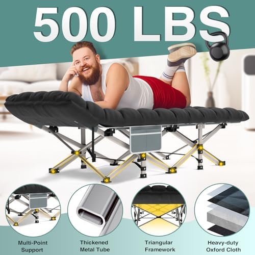 ZENPETIO Folding Camping Cot for Adults, 28" Heavy-Duty Portable Cots Bed - Image 4