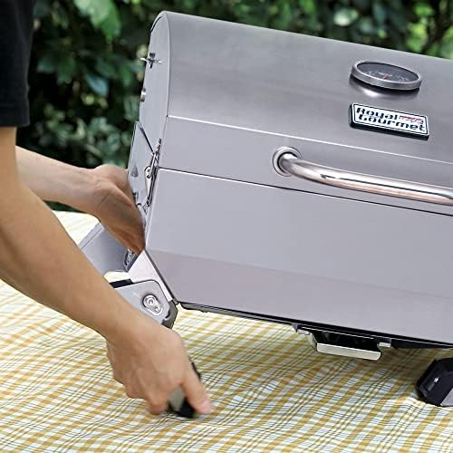 Royal Gourmet GT1001 Stainless Steel Portable Grill, 10000 BTU BBQ Tabletop Gas Grill with Folding Legs and Lockable Lid, Outdoor Camping, Deck and Tailgating, Silver - Image 3