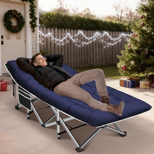 HABUTWAY Camping Cots for Adults, 600lbs Capacity, Folding Camping Cot with Mattress, Sleeping Cots for Adults with Carry Bags for Travel,Beach,Patio,Home Office,Nap Time - Image 2