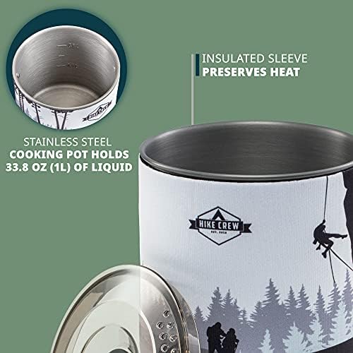 HikeCrew Portable Gas Powered Stove top & Cooking System, Compact Camping Cooktop with 1L Pot, Silicone Lid, Folding Handle & Carry Bag, Perfect for Camping, Hiking, Backpacking, Survival & Emergenc - Image 6