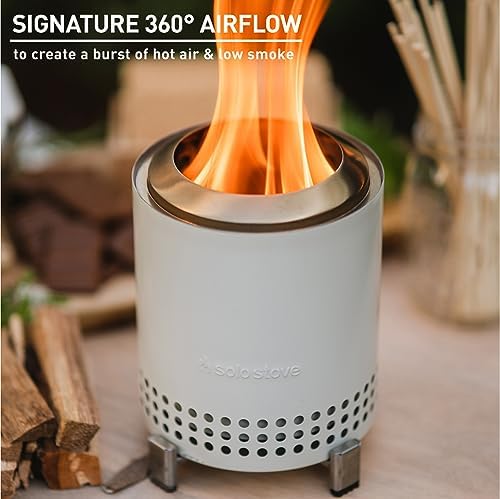 Solo Stove Mesa, 5.1 Inch Tabletop Fire Pit with Stand - Smokeless, Stainless Steel Fire Pit for Camping, Outdoor & Patio- Wood Burning or Pellet Fueled Portable Bonfire, 1.4lbs, Gunmetal - Image 5