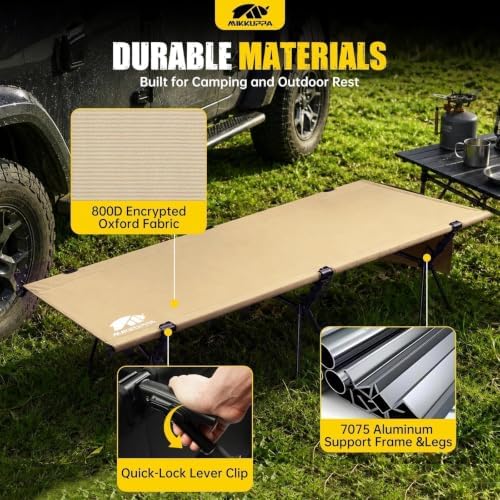 MIKKUPPA Backpacking Camping Cot for Adults, Heavy-Duty Portable Cot Bed - Image 4