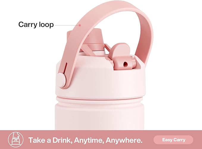 POWCAN 26 oz Insulated Water Bottle with 2-in-1 Straw and Spout Lid, Keep Cold 24H, Leak-Proof, Fits in Car Cup Holder, Stainless Steel Water Bottle for Sports, Travel, and School (Bow Down to Cherry) - Image 6