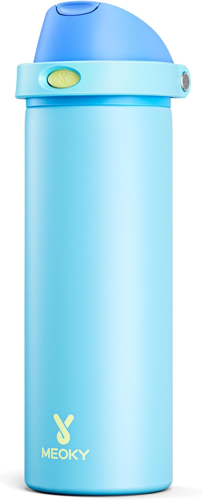 24 oz Insulated Water Bottle for Men: Meoky Stainless Steel Water Bottle with 2-in-1 Straw and Spout Lid - Leak Proof, Cold for 24 Hours, Fits in Car Cup Holder, BPA-Free for Sports Travel, Azure by MEOKY