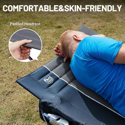 Timber Ridge 31.8" Extra Wide Camping Cot for Adult, Easy Set Up, Heavy Duty Oversized Sleeping Bed with Carry Bag for Camping, Travel and Outdoors, Support up to 450lbs, Blue, 2 Pack - Image 5