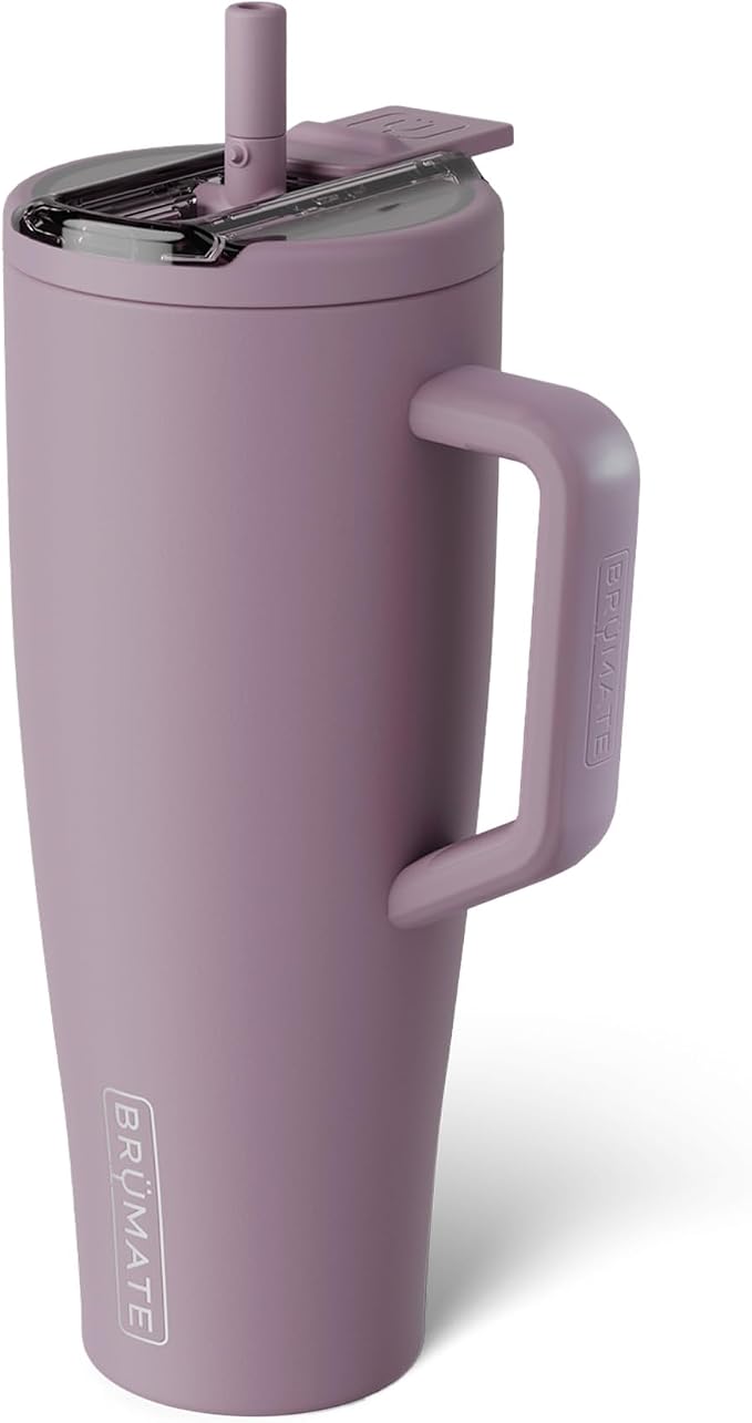 BrüMate Era Flip 40oz Tumbler with 100% Leakproof Covered Straw Lid | Hygienic Covered Straw | Insulated Stainless Steel Water Bottle with Handle | Cup Holder Friendly | BPA-Free (Lilac Dusk) by Br%C3%BCMate