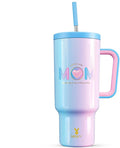 Meoky 40 oz Tumbler with Handle and Straw: Stainless Steel Insulated Tumbler with Lid and Straw - 100% Leak Proof Tumbler for Car Cup Holders - Travelers Commuters Workers, Donut by MEOKY
