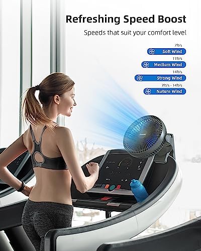 Koonie 8" Clip on Fan, 10000mAh Rechargeable Battery, Strong Airflow, Blue - Image 5
