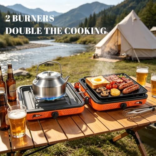GGC 2 Burner Portable Camping Stove 5-Piece Kit for Camping - Image 3
