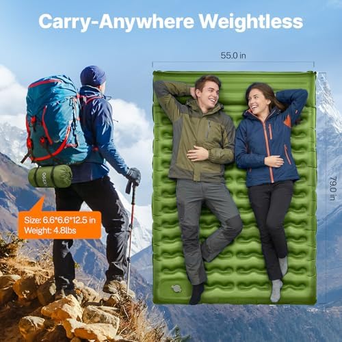 OGERY Sleeping Pad, Ultralight Inflating Camping Pad with 6" Extra-Thick - Image 4