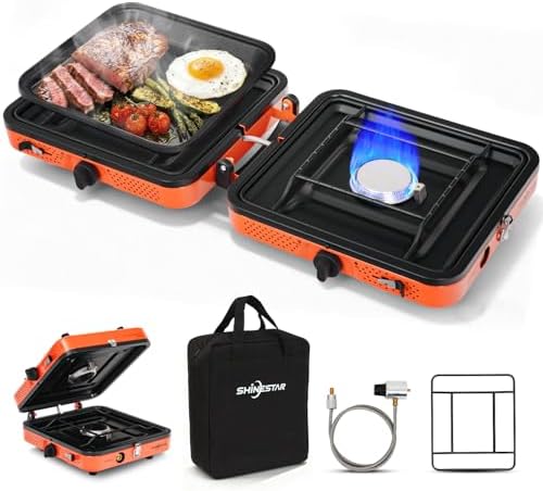 SHINESTAR 2 Burner Camping Stove, 17000 BTU Portable Propane Camp Stove by SHINESTAR