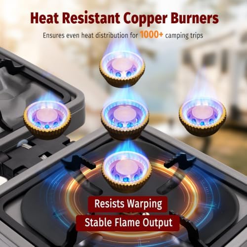 SHINESTAR 2 Burner Camping Stove, 24000 BTU Portable Propane Camp Stove - Image 3