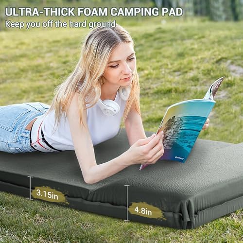 Elegear CumbreX™ Self Inflating Sleeping Pad with Pillow 3.15" Memory Foam - Image 2