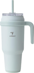 Reduce 50 oz Stainless Steel Tumbler with Handle - Dual-Wall Vacuum Insulated Travel Mug, Sweat-Proof Lid & Reusable Straw - Keeps Drinks Cold for 24 Hrs, Fits Cupholders, Dishwasher Safe - Crisp Mint by Reduce