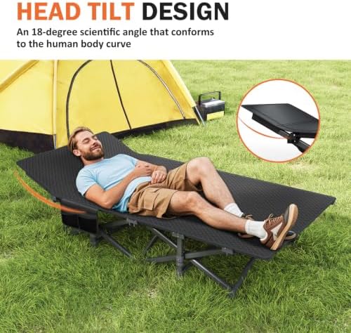 ATORPOK Camping Cot for Adults with Comfortable Cushion, Folding Bed - Image 6