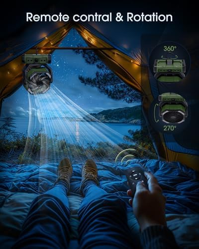 Portable Rechargeable Camping Fan 20000mAh Cordless Battery Powered Fans - Image 6