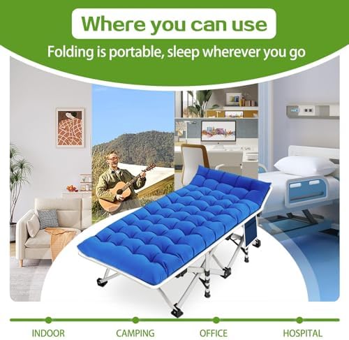 COLMERD Camping Cot with Comfortable Pad, Sleeping Cots for Adults - Image 7