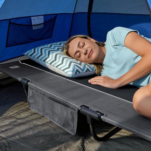 TIMBER RIDGE 20-Second Quick Set-Up Camping Cot, Aluminum Folding Cot - Image 6
