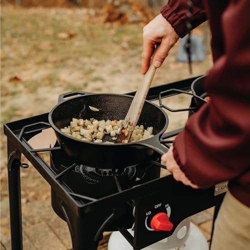 Gas One Propane Double Burner Two Burner Camp Stove Outdoor High Pressure Propane 2 Burner Adjustable PSI Regulator and 4ft Hose With Removable Legs - Image 2