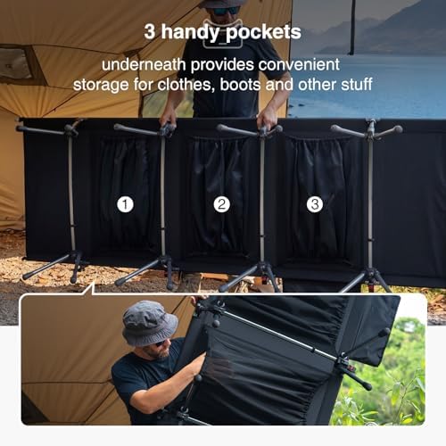 ONETIGRIS SUPRATIROS Extra Large Camping Cot, Height Adjustable Oversized Sleeping Cot with Extending Legs for Camping, Car Trips, Truck, Beach, Office Nap, Sturdy Supports Up to 400lbs (Black) - Image 5