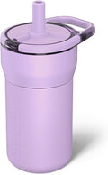 BrüMate Leap 12oz 100% Leakproof Kids Tumbler with Handle and Silicone Soft Straw | Durable Drop Resistant Silicone Sleeve | Made of Insulated Stainless Steel | Cup Holder Friendly | 12oz (Lavender) by Br%C3%BCMate