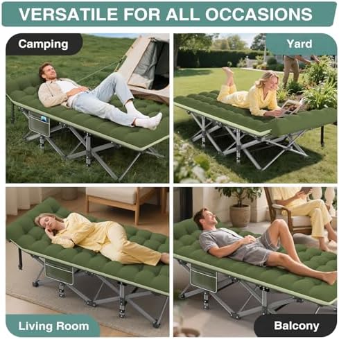 ZENPETIO Folding Camping Cot for Adults, 28" Heavy-Duty Portable Cots Bed - Image 6